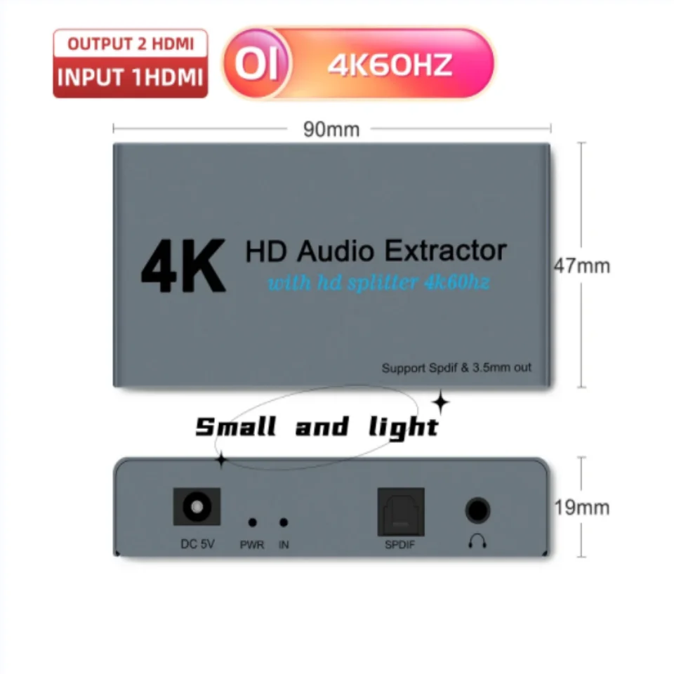 HDMI  й, 1 Է 2  HD й, HDTV PS4 4K ,   3.5 , HDMI ó  , 1x2